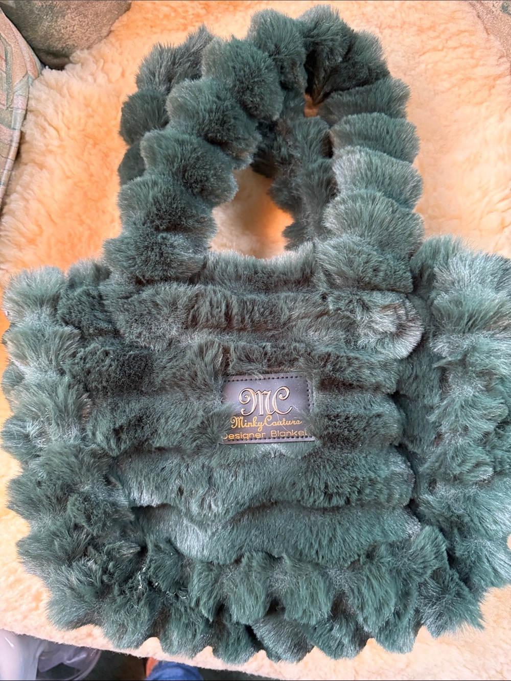 Faux Fur Green Tote by Minky Couture
